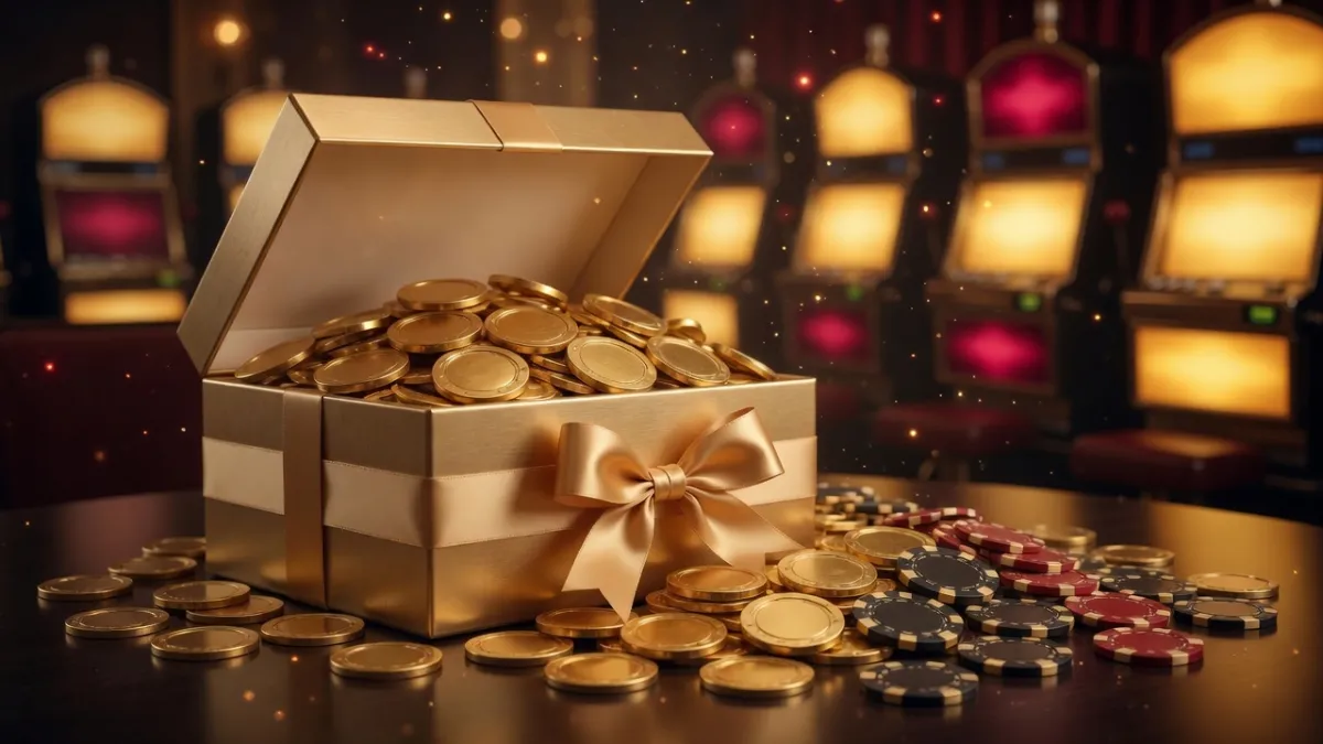 Goldmünzen und funkelndes Licht – Bonus im Online-Casino